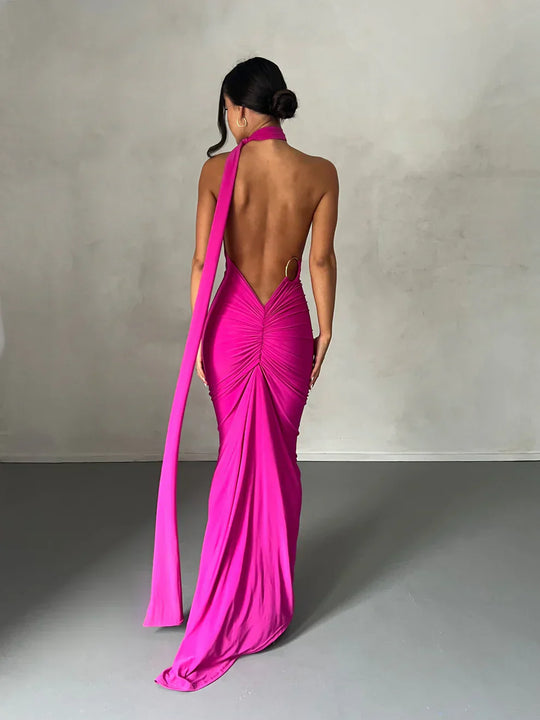 Lynessa - One Shoulder Cut-Out Maxi Dress