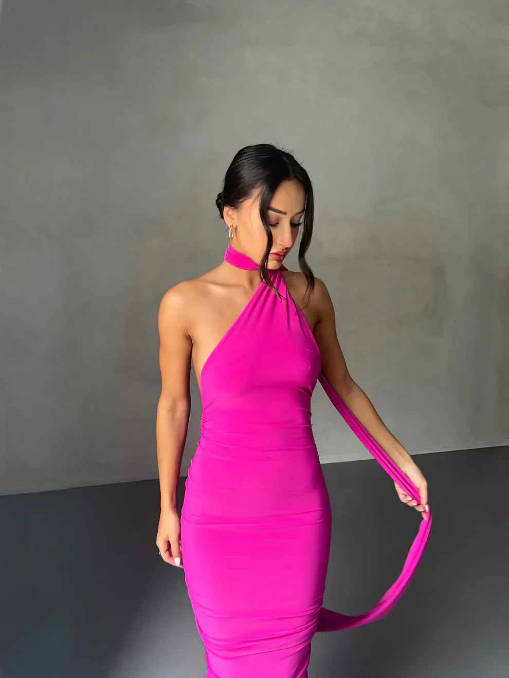 Lynessa - One Shoulder Cut-Out Maxi Dress