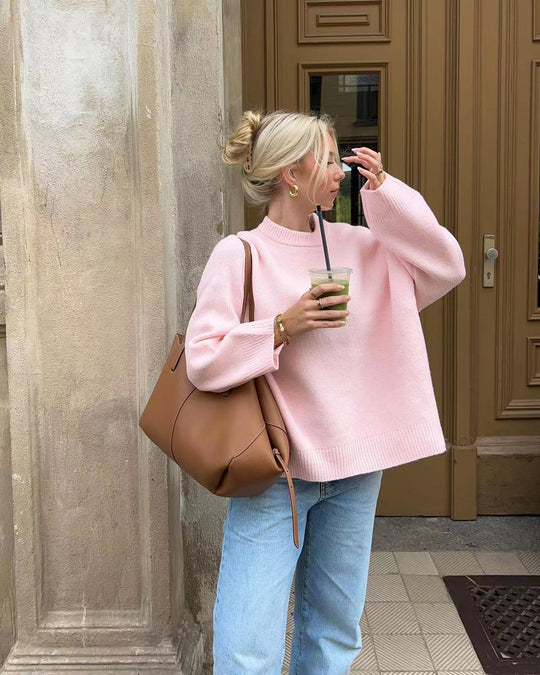 Lystria - Oversized Soft Pink Sweater