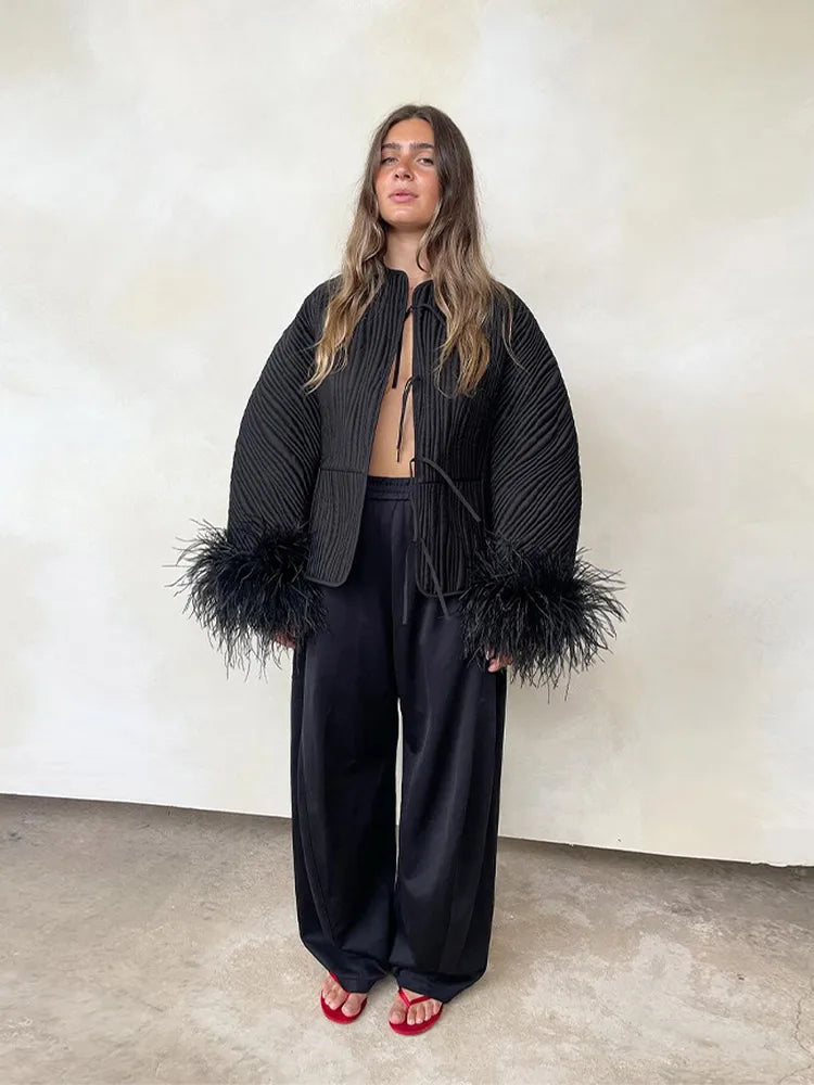 Reese | Unique Feather Cuff Jacket