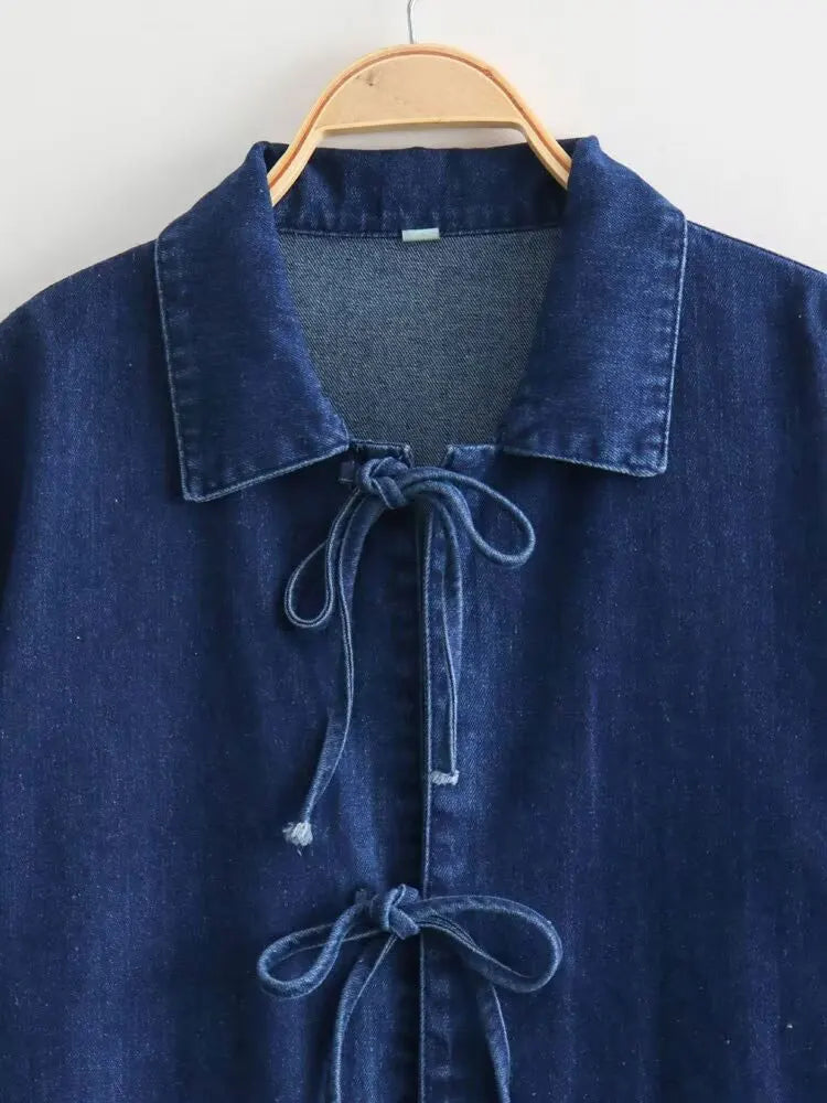 Quinn | Denim Bow Jacket