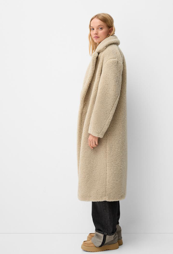 Long faux shearling coat