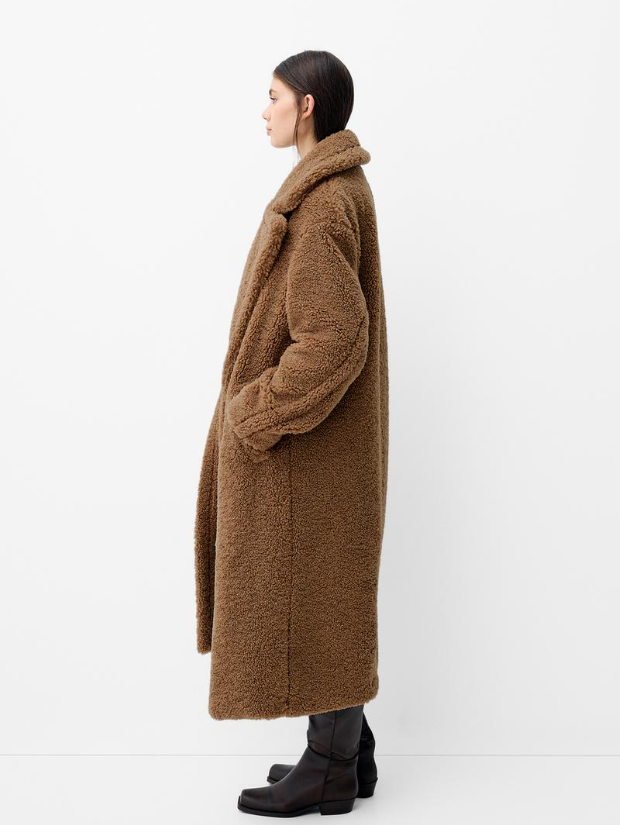 Long faux shearling coat