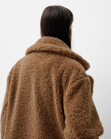 Long faux shearling coat