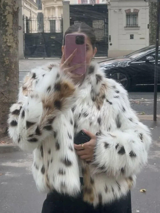 Serith - Leopard Print Fur Jacket