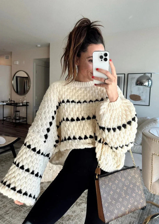 Soraya - Puff Sleeves Pull-Over Sweater