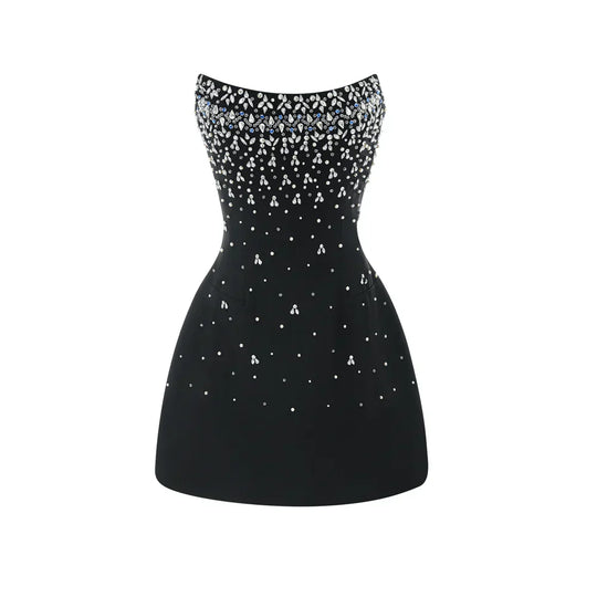 Tamsen - Rhinestone Embellished Strapless Mini Dress